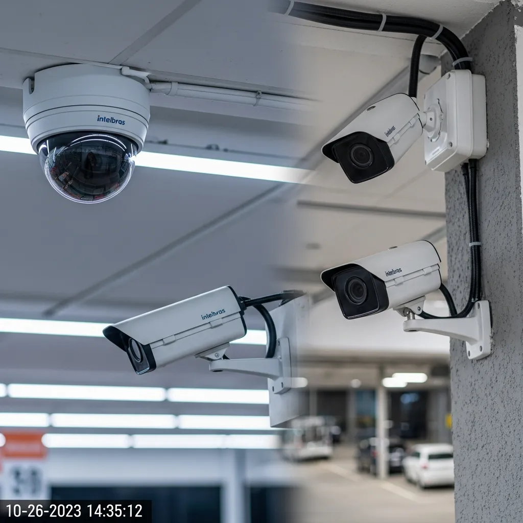 Exemplo de câmeras de monitoramento instaladas em aplicações diversas